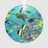 Illustration des tropischen Fisches in der Bucht v Ornament (Rückseite)