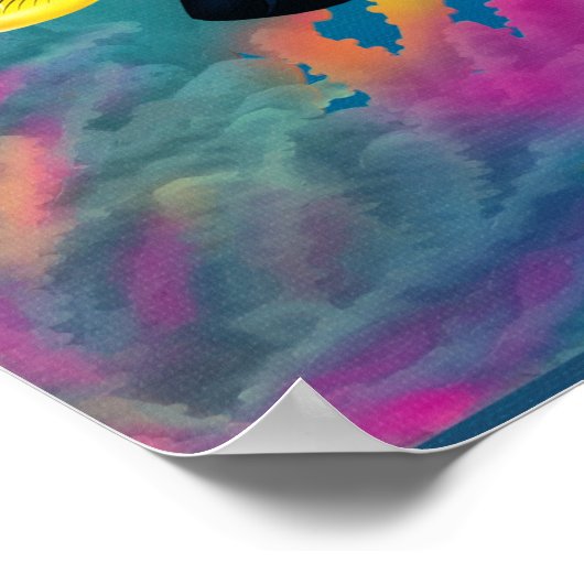 Illustration des tropischen Fisches in der Bucht v Poster (Ecke)