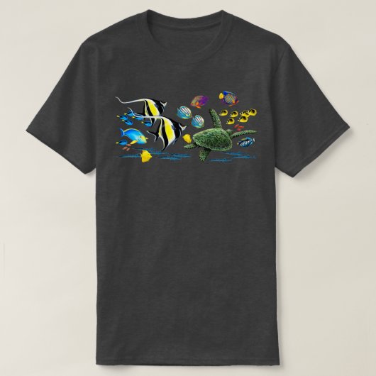 Illustration des tropischen Fisches in der Bucht v T-Shirt (Design vorne)