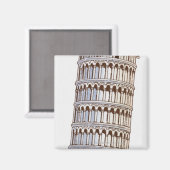 Illustration des Turms von Pisa Magnet (Vorderseite/Rückseite)
