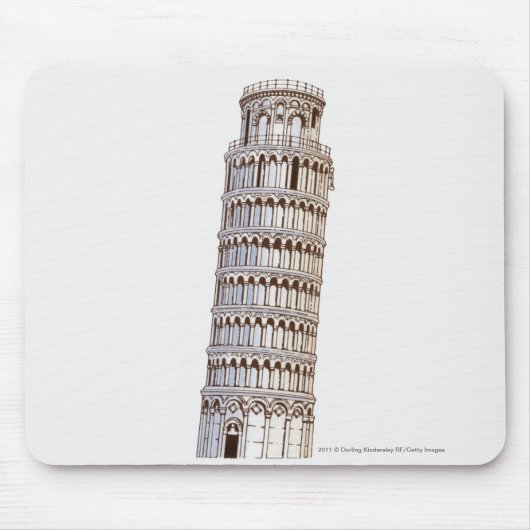 Illustration des Turms von Pisa Mousepad (Vorne)