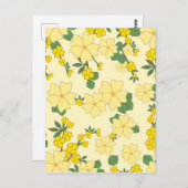 Illustration des Vintag-gelben Blumenmusters Postkarte (Vorne/Hinten)