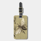 Illustration des Vintagen Bieneninsekts Antike Gepäckanhänger (Vorderseite vertikal)