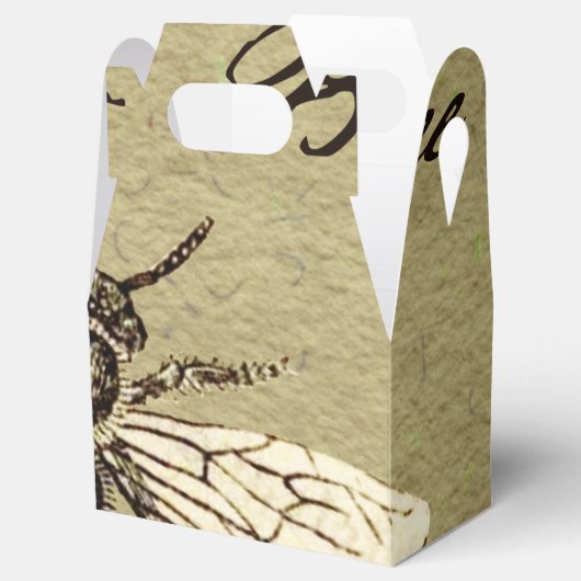 Illustration des Vintagen Bieneninsekts Antike Geschenkschachtel (Geöffnet)