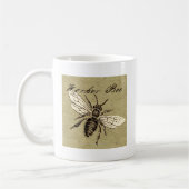 Illustration des Vintagen Bieneninsekts Antike Kaffeetasse (Links)