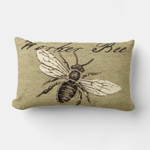 Illustration des Vintagen Bieneninsekts Antike Lendenkissen