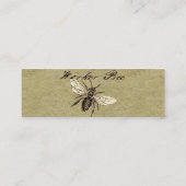 Illustration des Vintagen Bieneninsekts Antike Mini Visitenkarte (Rückseite)