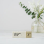 Illustration des Vintagen Bieneninsekts Antike Mini Visitenkarte (Stehend Vorderseite)