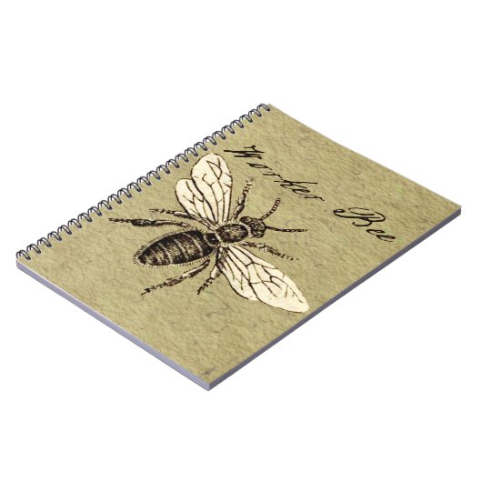 Illustration des Vintagen Bieneninsekts Antike Notizblock (Linke Seite)