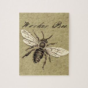 Illustration des Vintagen Bieneninsekts Antike Puzzle