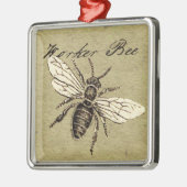Illustration des Vintagen Bieneninsekts Antike Silbernes Ornament (Links)