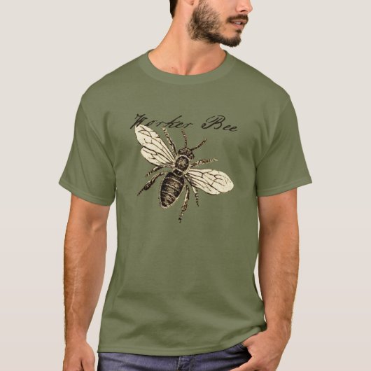 Illustration des Vintagen Bieneninsekts Antike T-Shirt (Vorderseite)
