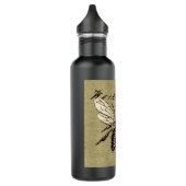 Illustration des Vintagen Bieneninsekts Antike Trinkflasche (Links)