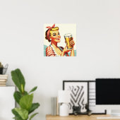 Illustration des Vintagen Bieres Poster (Heimbüro)