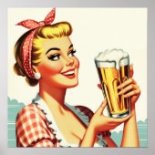 Illustration des Vintagen Bieres Poster (Vorne)