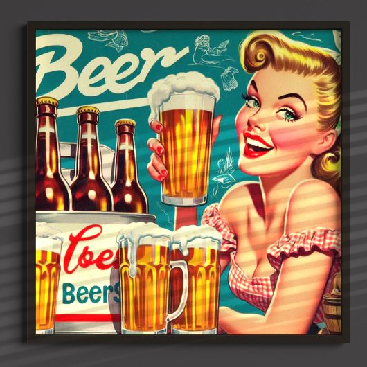 Illustration des Vintagen Bieres Poster