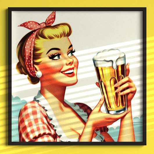 Illustration des Vintagen Bieres Poster