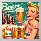 Illustration des Vintagen Bieres Poster (Vorne)
