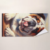 Illustration des Vintagen Englischen Bulldog Badehandtuch (Badehandtuch)