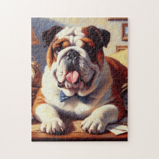 Illustration des Vintagen Englischen Bulldog Puzzle (Vertikal)