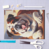 Illustration des Vintagen Englischen Bulldog Seidenpapier (Handwerk)