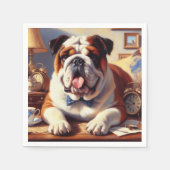 Illustration des Vintagen Englischen Bulldog Serviette (Vorderseite)