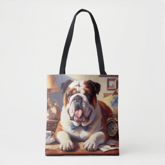 Illustration des Vintagen Englischen Bulldog Tasche (Vorderseite)