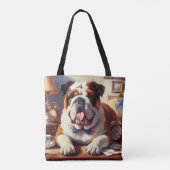 Illustration des Vintagen Englischen Bulldog Tasche (Rückseite)
