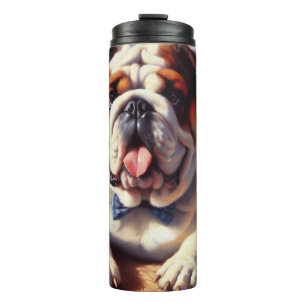 Illustration des Vintagen Englischen Bulldog Thermosbecher