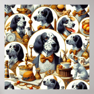 Illustration des Vintagen Englischen Setters Poster