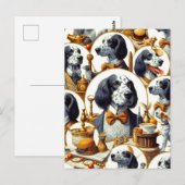 Illustration des Vintagen Englischen Setters Postkarte (Vorne/Hinten)