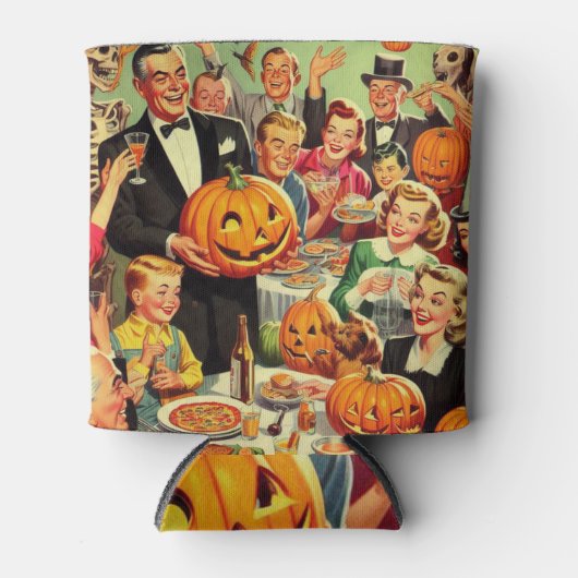 Illustration des Vintagen Halloween-Party Dosenkühler (Vorderseite)