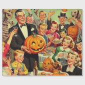 Illustration des Vintagen Halloween-Party Geschenkpapier (Flach)
