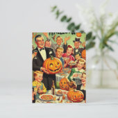 Illustration des Vintagen Halloween-Party Postkarte (Stehend Vorderseite)