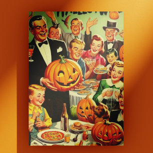 Illustration des Vintagen Halloween-Party Postkarte