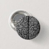 Illustration des Vintagen menschlichen Gehirns Button (Vorne & Hinten)