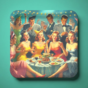 Illustration des Vintagen Party Pappteller
