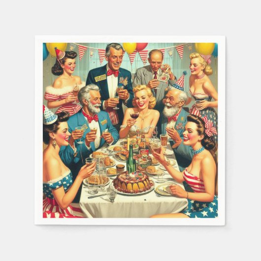 Illustration des Vintagen Party Serviette (Vorderseite)