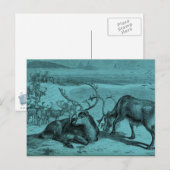 Illustration des Vintagen Reindeers Postkarte (Vorne/Hinten)