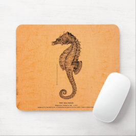 Illustration des Vintagen Seepferds Mousepad
