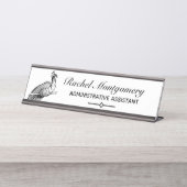 Illustration des Vintagen Vogelschutzgebietes| Per Schreibtischnamensplakette (Vorderseite )