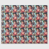 Illustration des Vintagen Westerns Geschenkpapier (Flach)