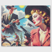 Illustration des Vintagen Westerns Geschenkpapier (Flach)