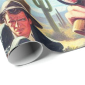 Illustration des Vintagen Westerns Geschenkpapier (Rolleneckpunkt)