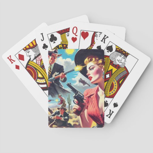 Illustration des Vintagen Westerns Spielkarten (Rückseite)