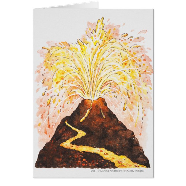 Illustration des Vulkans ausbrechend (Vorne)