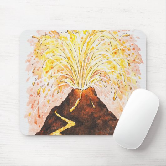 Illustration des Vulkans ausbrechend Mousepad (Mit Mouse)