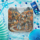 Illustration des Waldes im Herbst Pappteller (Party)