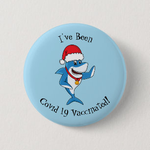 Illustration des Weihnachtshais-Cartoon Button