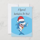 Illustration des Weihnachtshais-Cartoon Einladung (Rückseite)